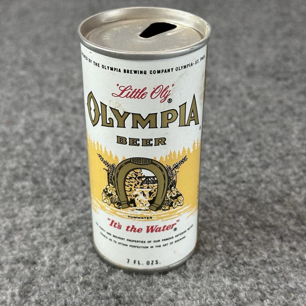 Olympia Little Oly 7 Oz Pull Tab Beer Can Olympia Brewing Co. Olympia WASH (4”)